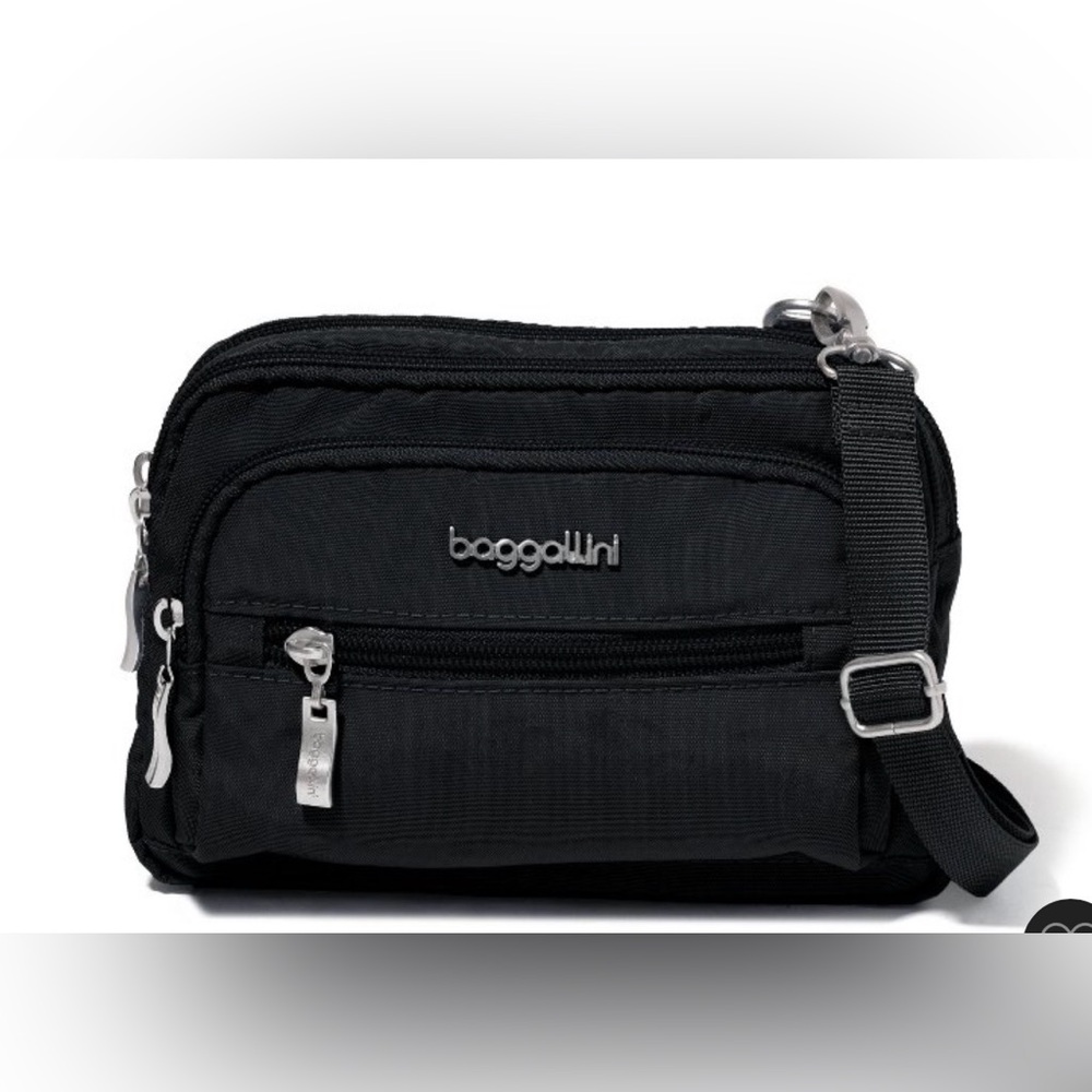 Baggallini Black Crossbody Nylon Organizer Bag